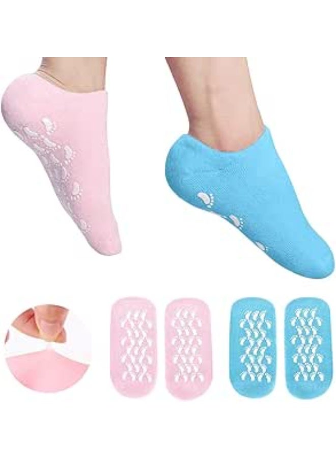 Silicon Socks Heel for Crack,1 Pair Spa Gel Socks for Women and Men, Feet Protector Crack Heel Repair Socks with Moisturizing Natural Oil and Vitamin E Repair Dry Cracked Feet Soften Skin - Image 2